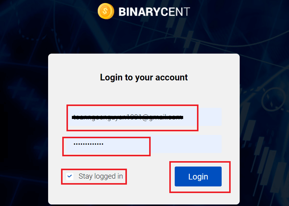 Wie melde ich mich bei Binarycent an? Ich habe mein Passwort vergessen